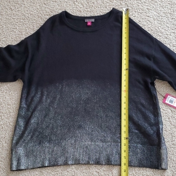 NWT Vince Camuto Metallic Ribb Trim Pull sweater - Picture 6 of 8
